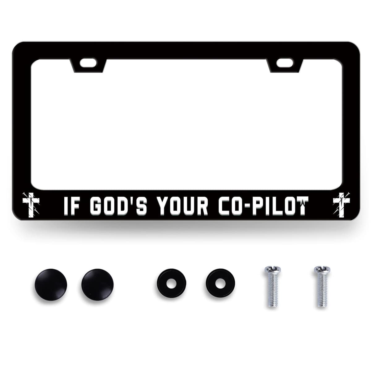 Stainless Steel If God‘s Your Co-Pilot License
