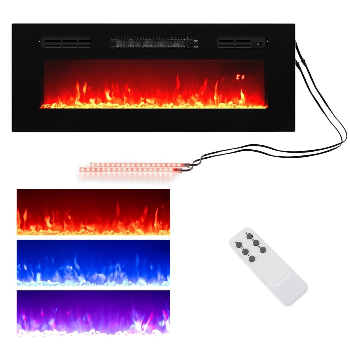 COSTWAY 36 Inche Electric Fireplace Insert