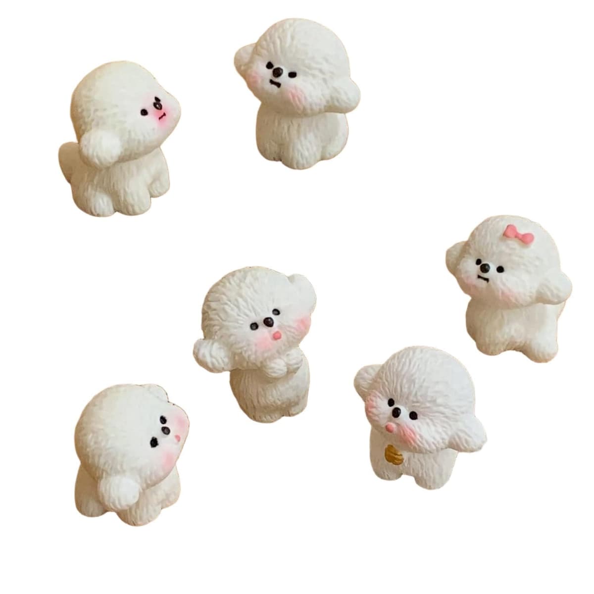 Car Dashboard Decor – 6PCS Cute Dog Figurines