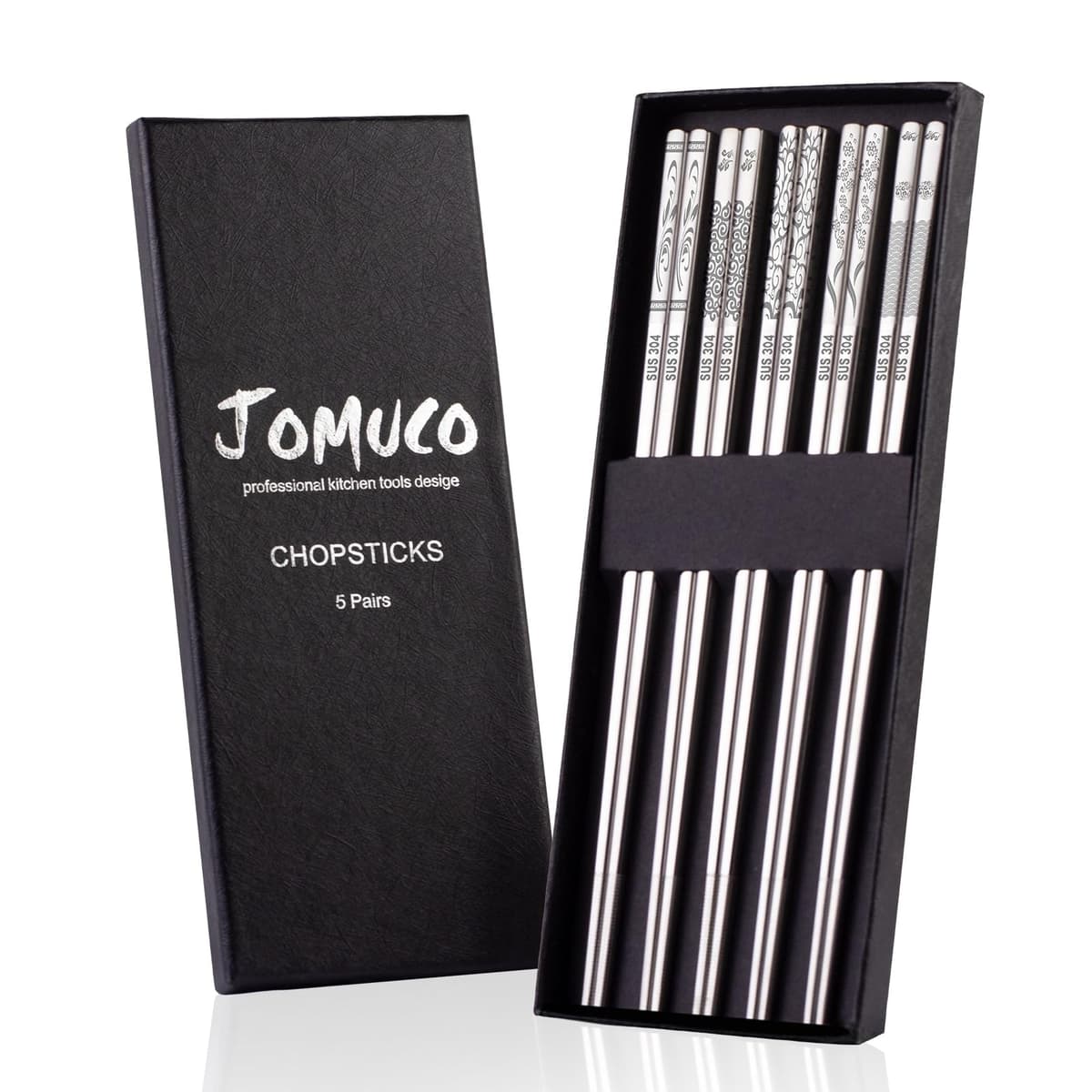 Reusable Chopsticks Set - 5 Pairs, Non-slip