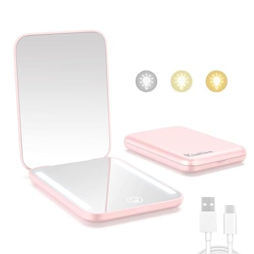 Kintion Rechargeable Pocket Mirror, Double, 1X